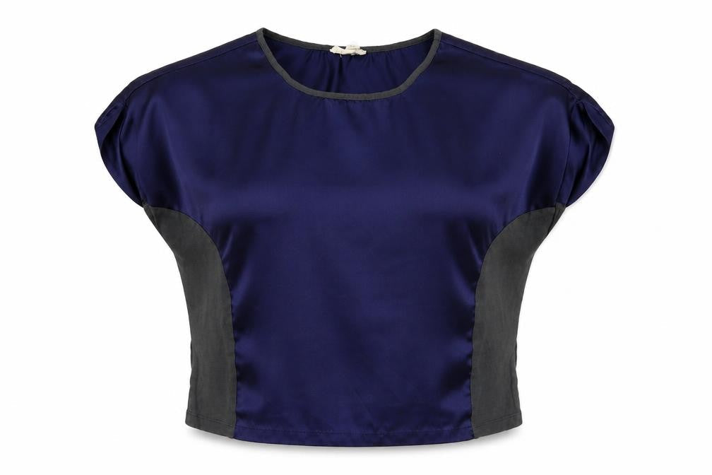 Womens UK Size S Silence + Noise Blue Basic Blouse