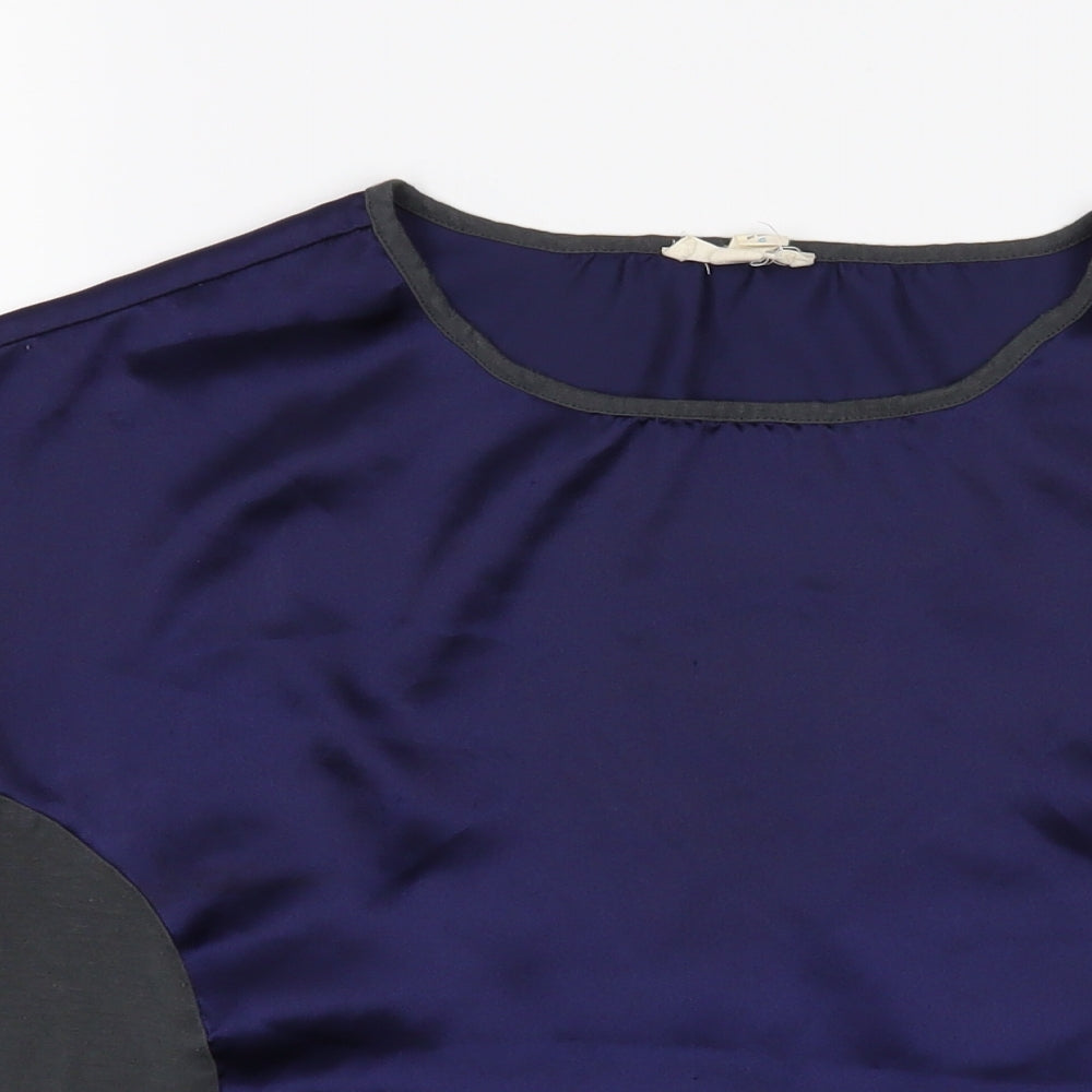 Womens UK Size S Silence + Noise Blue Basic Blouse