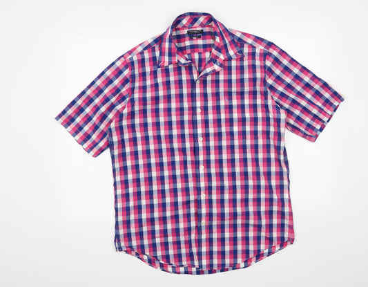 TAILORBYRD Mens Pink Check   Button-Up Size L