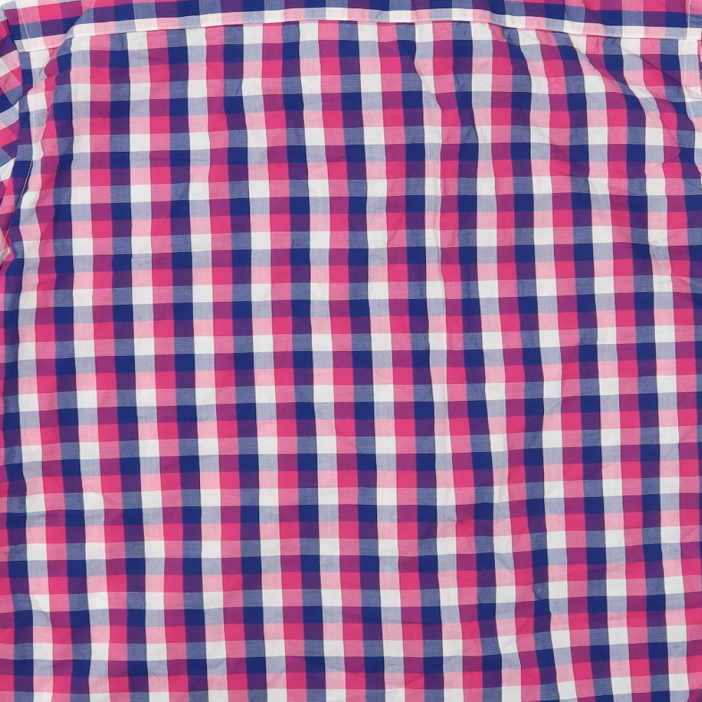 TAILORBYRD Mens Pink Check   Button-Up Size L