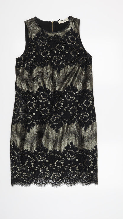 Oasis Womens Black Floral  Shift  Size 10