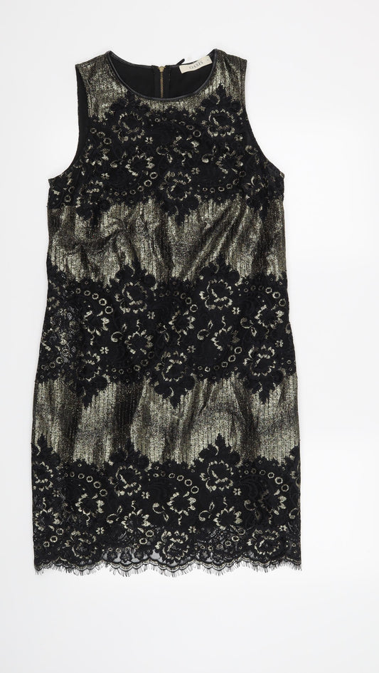 Oasis Womens Black Floral  Shift  Size 10