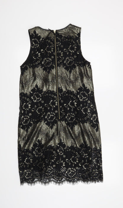 Oasis Womens Black Floral  Shift  Size 10