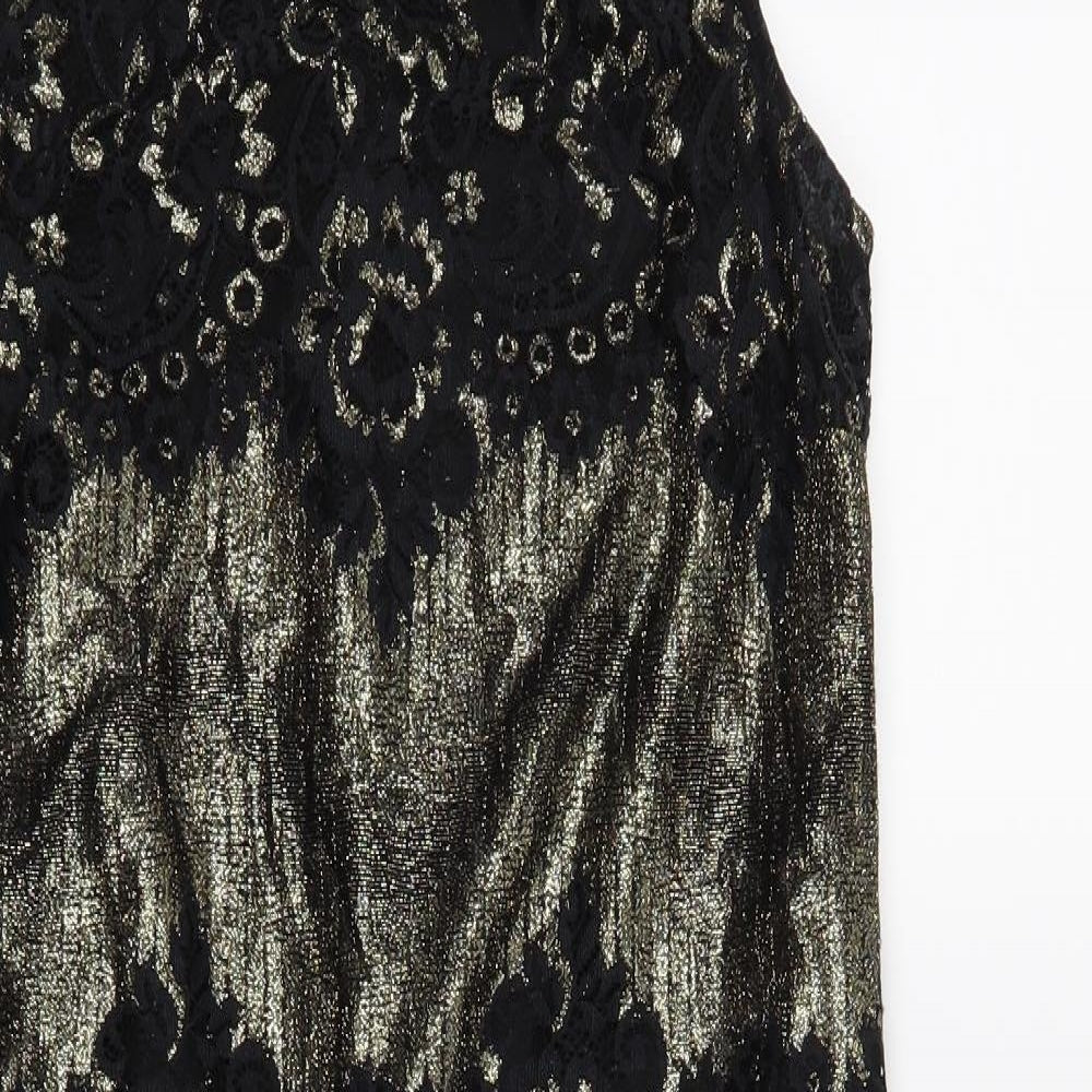 Oasis Womens Black Floral  Shift  Size 10