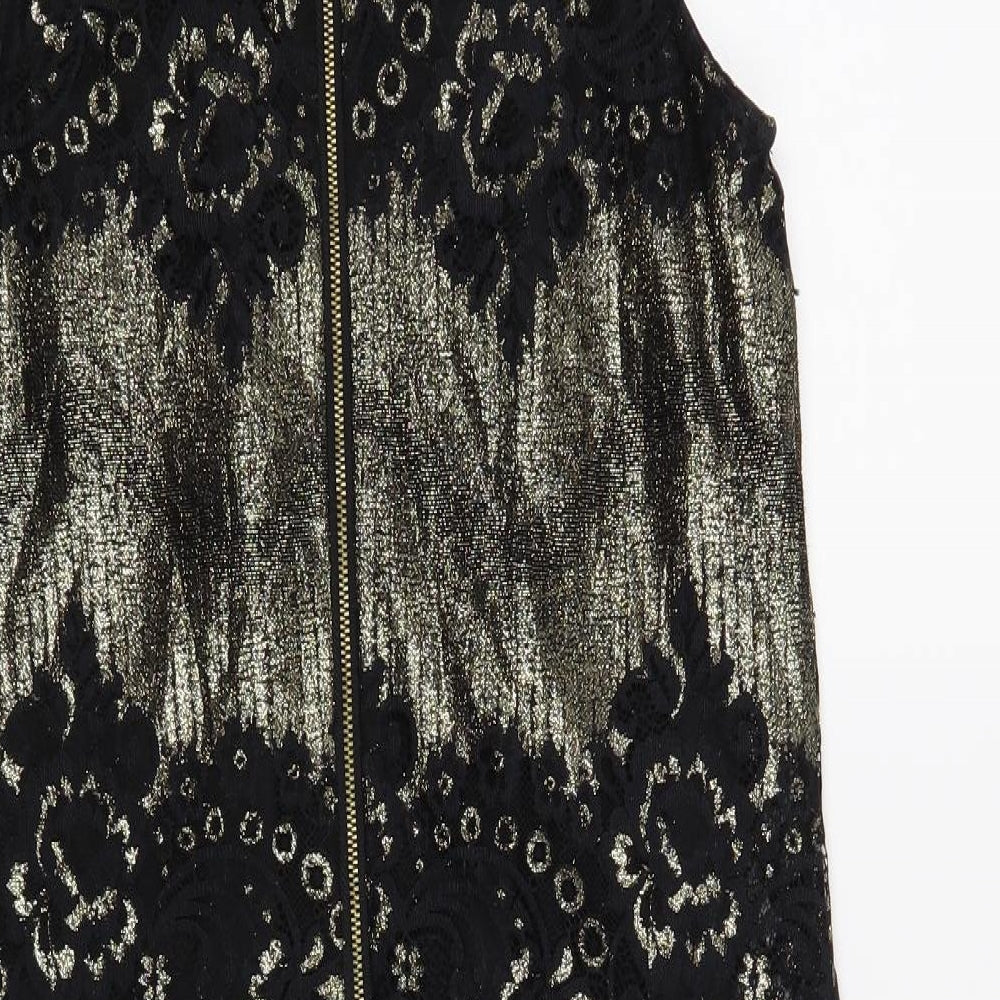 Oasis Womens Black Floral  Shift  Size 10