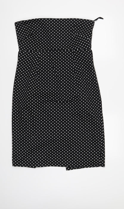 Evie Womens Black Polka Dot  Shift  Size 16