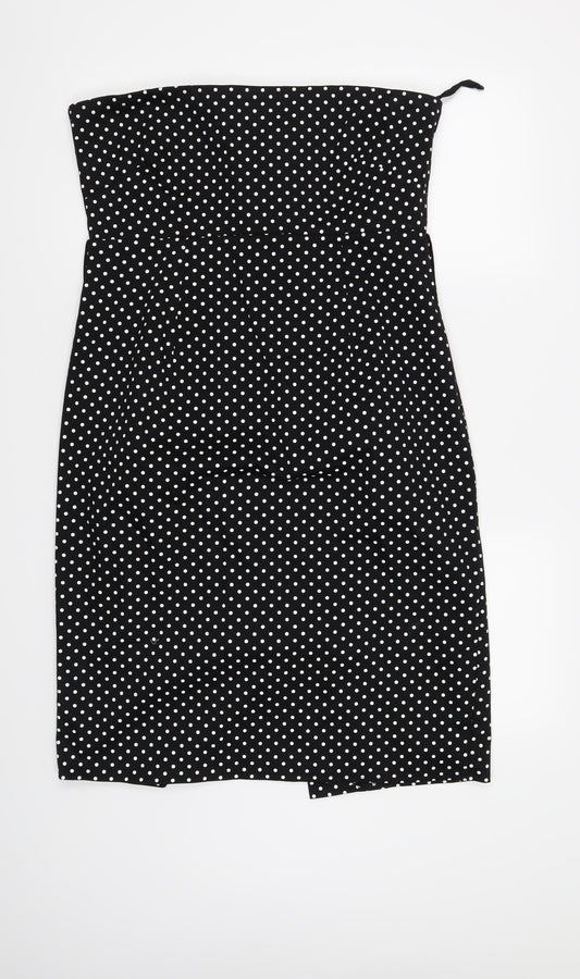 Evie Womens Black Polka Dot  Shift  Size 16