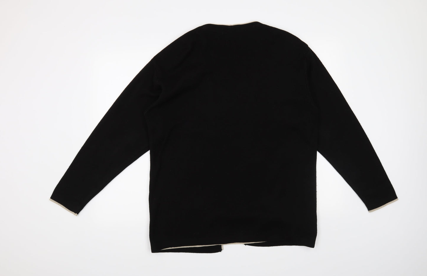 Akal Collection Womens Black Floral  Henley Jumper Size S
