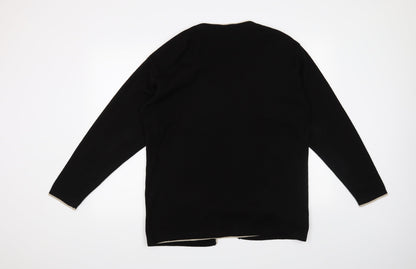 Akal Collection Womens Black Floral  Henley Jumper Size S