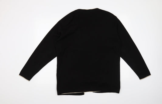 Akal Collection Womens Black Floral  Henley Jumper Size S