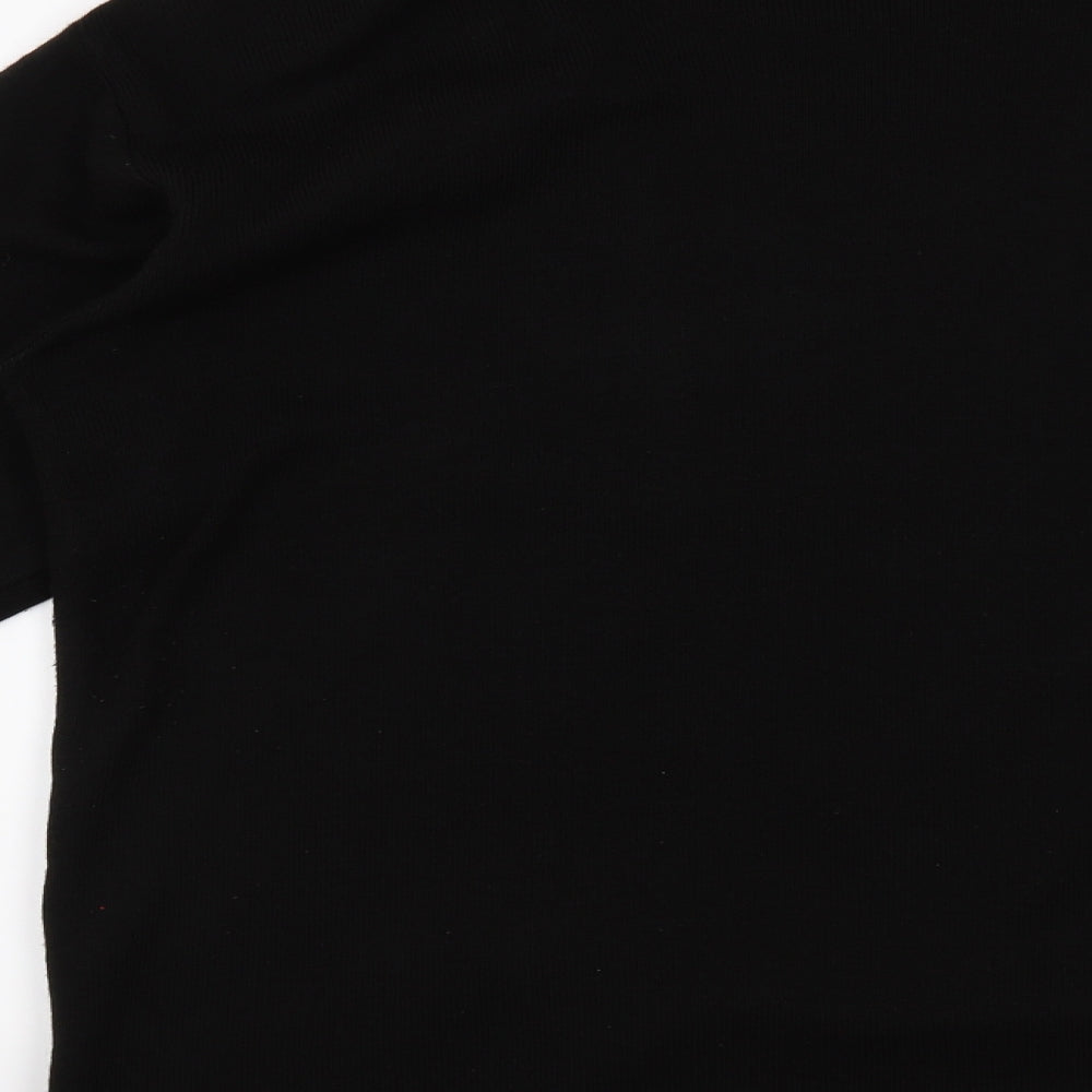 Akal Collection Womens Black Floral  Henley Jumper Size S