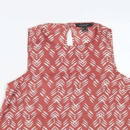 Primark Womens Pink Geometric  Basic Blouse Size 12