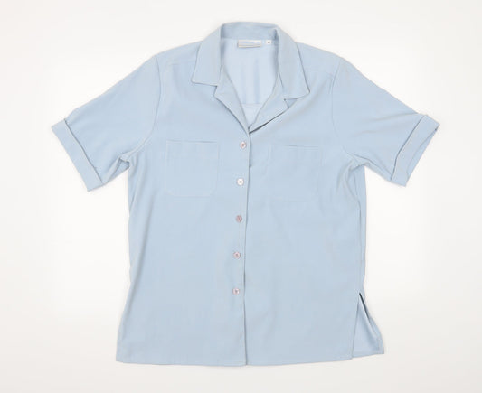 Womens UK Size 12 Compliments Blue Basic Blouse
