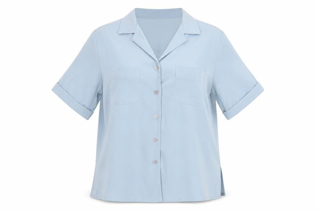 Womens UK Size 12 Compliments Blue Basic Blouse