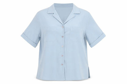 Womens UK Size 12 Compliments Blue Basic Blouse