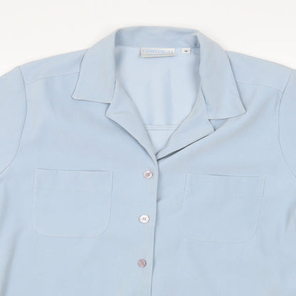 Womens UK Size 12 Compliments Blue Basic Blouse