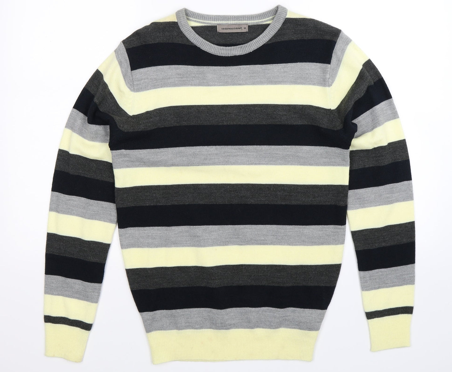 Cedar Wood State Mens Multicoloured Striped Knit Pullover Jumper Size XS