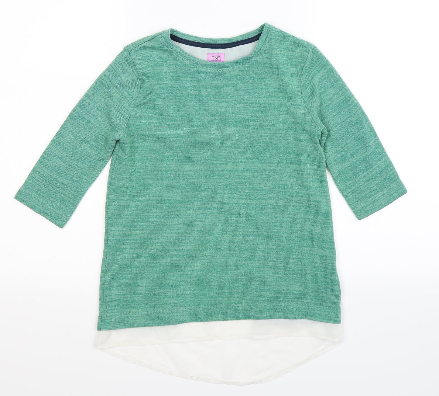 F&F Girls Green   Pullover Jumper Size 9-10 Years