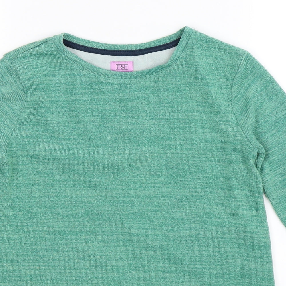 F&F Girls Green   Pullover Jumper Size 9-10 Years