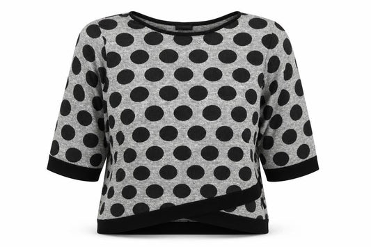 Luca Vanucci Womens Grey Polka Dot  Pullover Jumper Size S