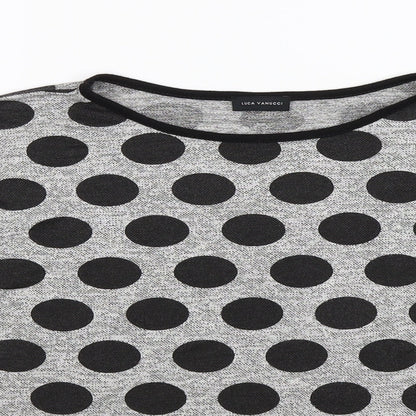 Luca Vanucci Womens Grey Polka Dot  Pullover Jumper Size S