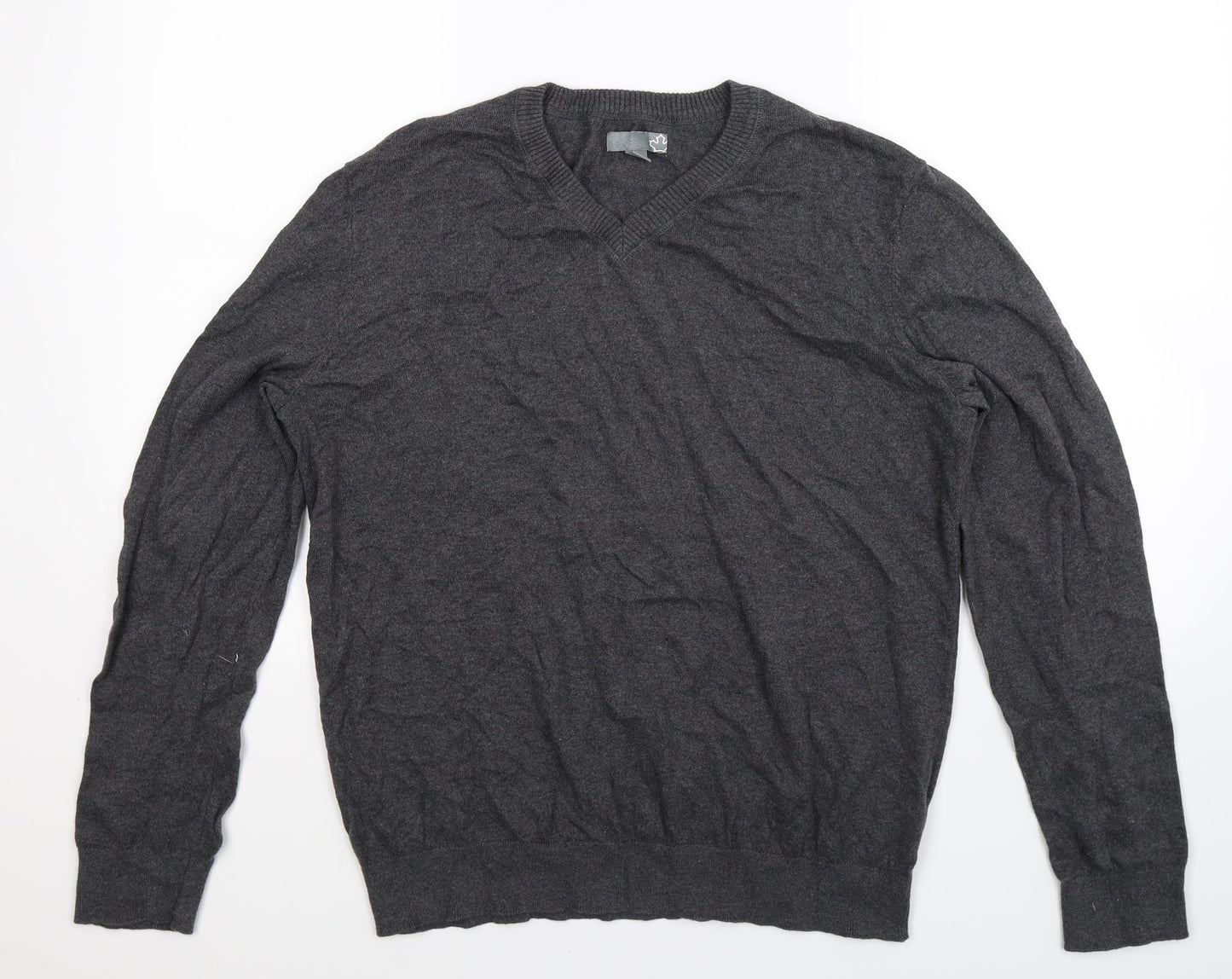 Sears Mens Grey  Knit Pullover Jumper Size L