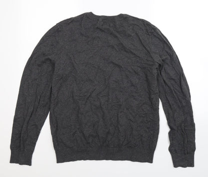 Sears Mens Grey  Knit Pullover Jumper Size L