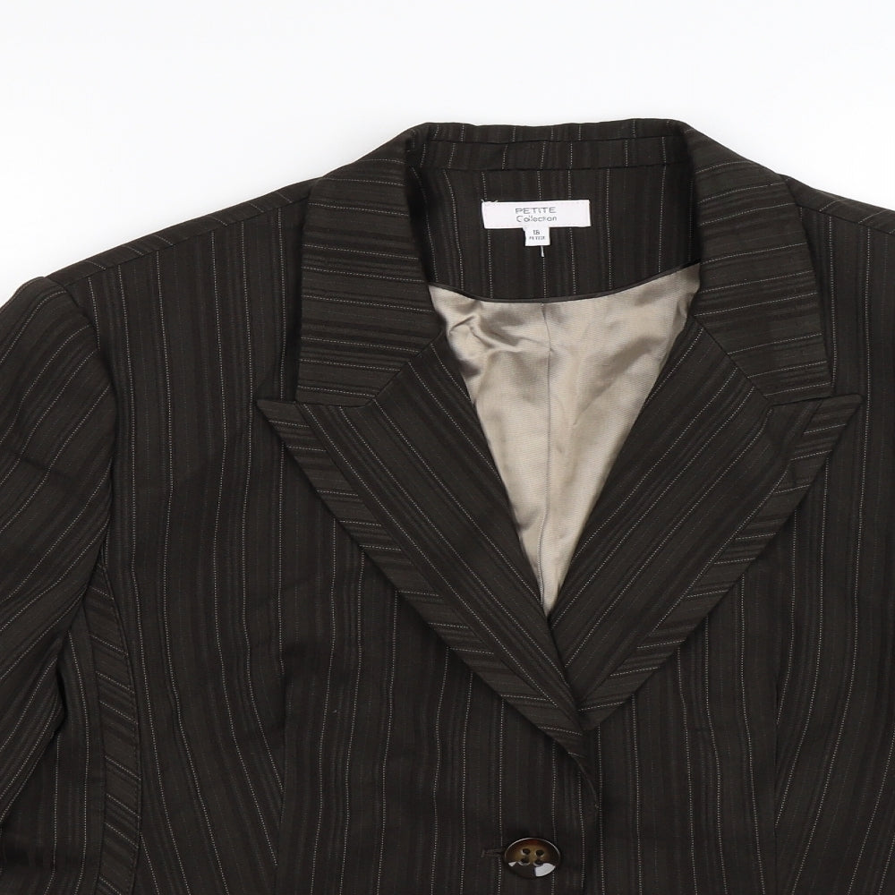 Debenhams Womens Brown Striped  Jacket Suit Jacket Size 16