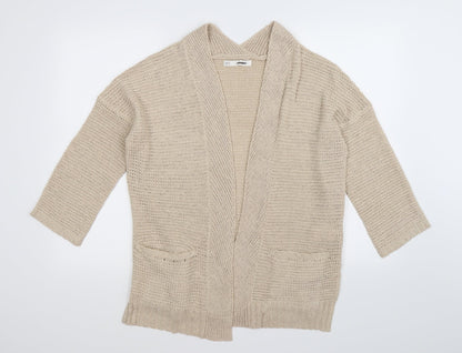 sfara Womens Beige  Knit Cardigan Jumper Size M