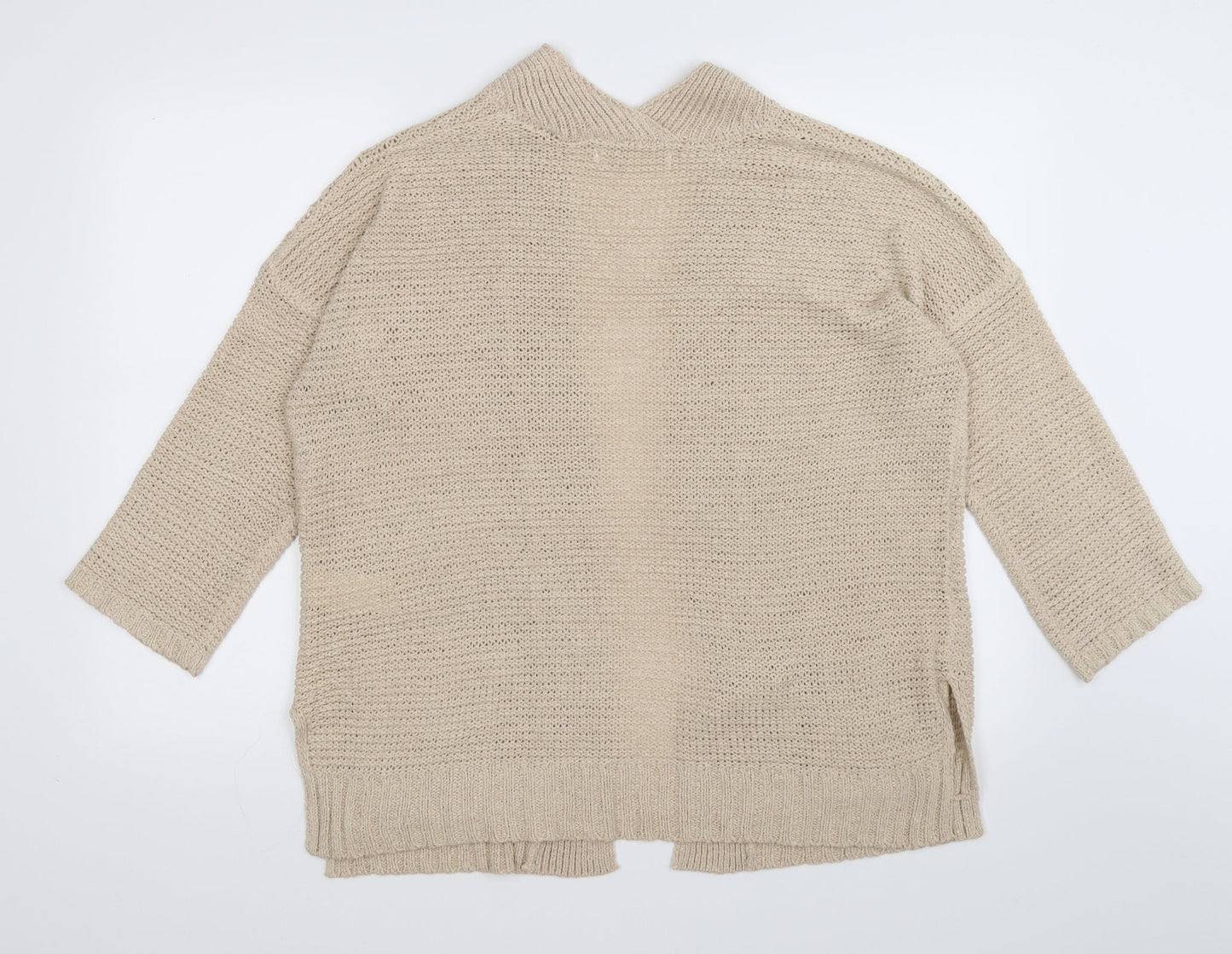 sfara Womens Beige  Knit Cardigan Jumper Size M