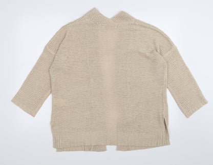 sfara Womens Beige  Knit Cardigan Jumper Size M