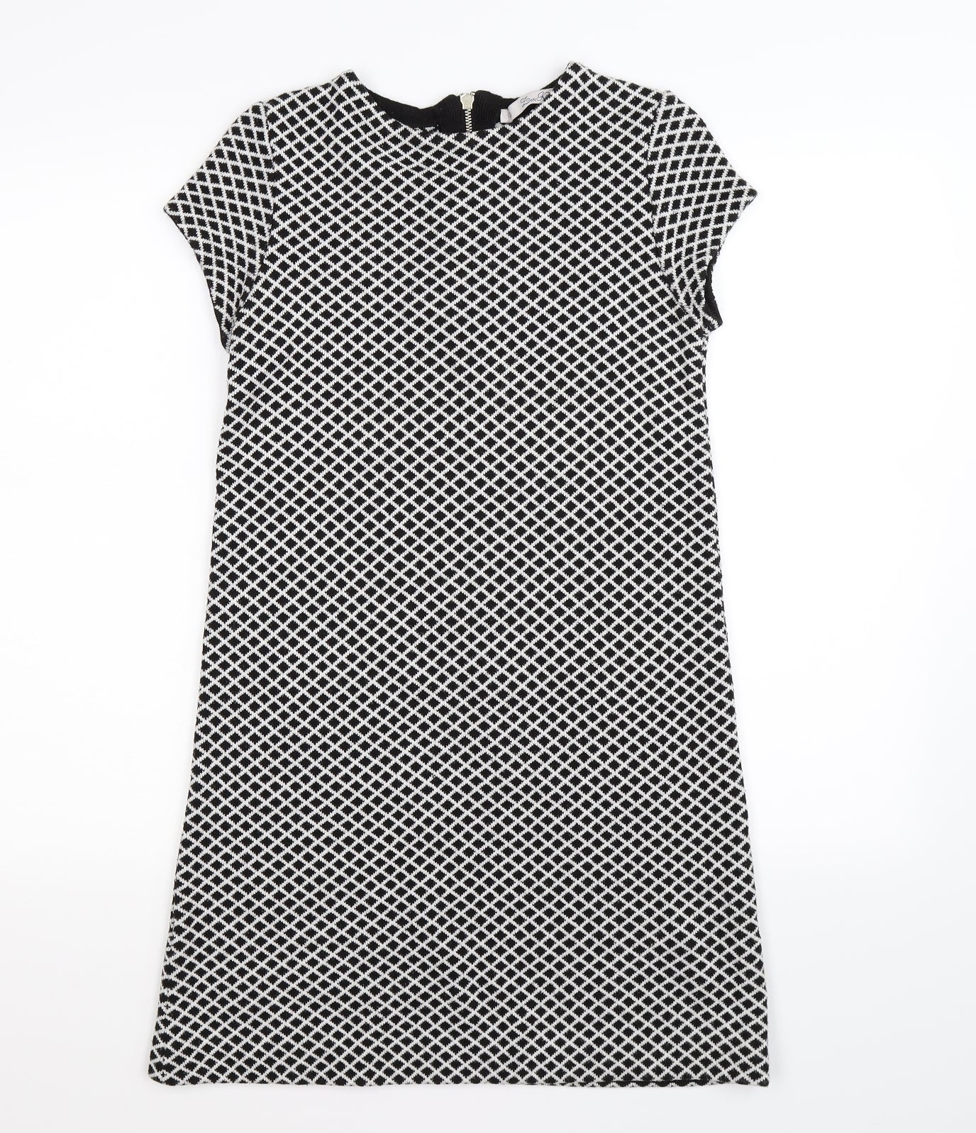 Zara Womens Black Argyle/Diamond Knit A-Line  Size S