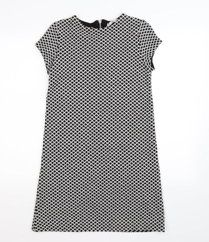 Zara Womens Black Argyle/Diamond Knit A-Line  Size S