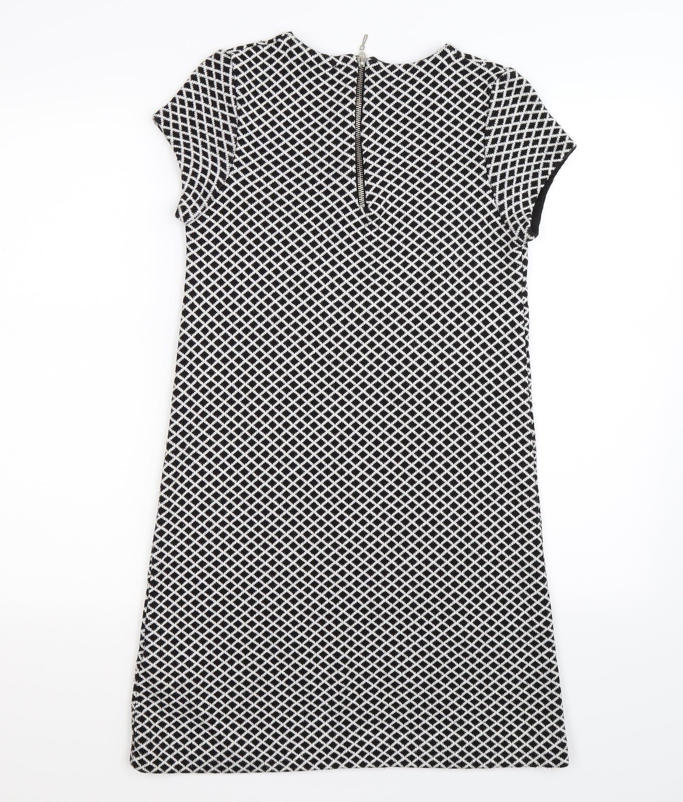 Zara Womens Black Argyle/Diamond Knit A-Line  Size S