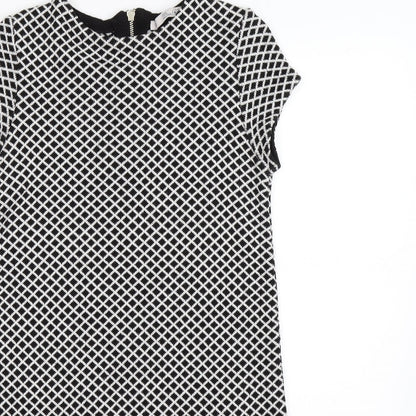 Zara Womens Black Argyle/Diamond Knit A-Line  Size S