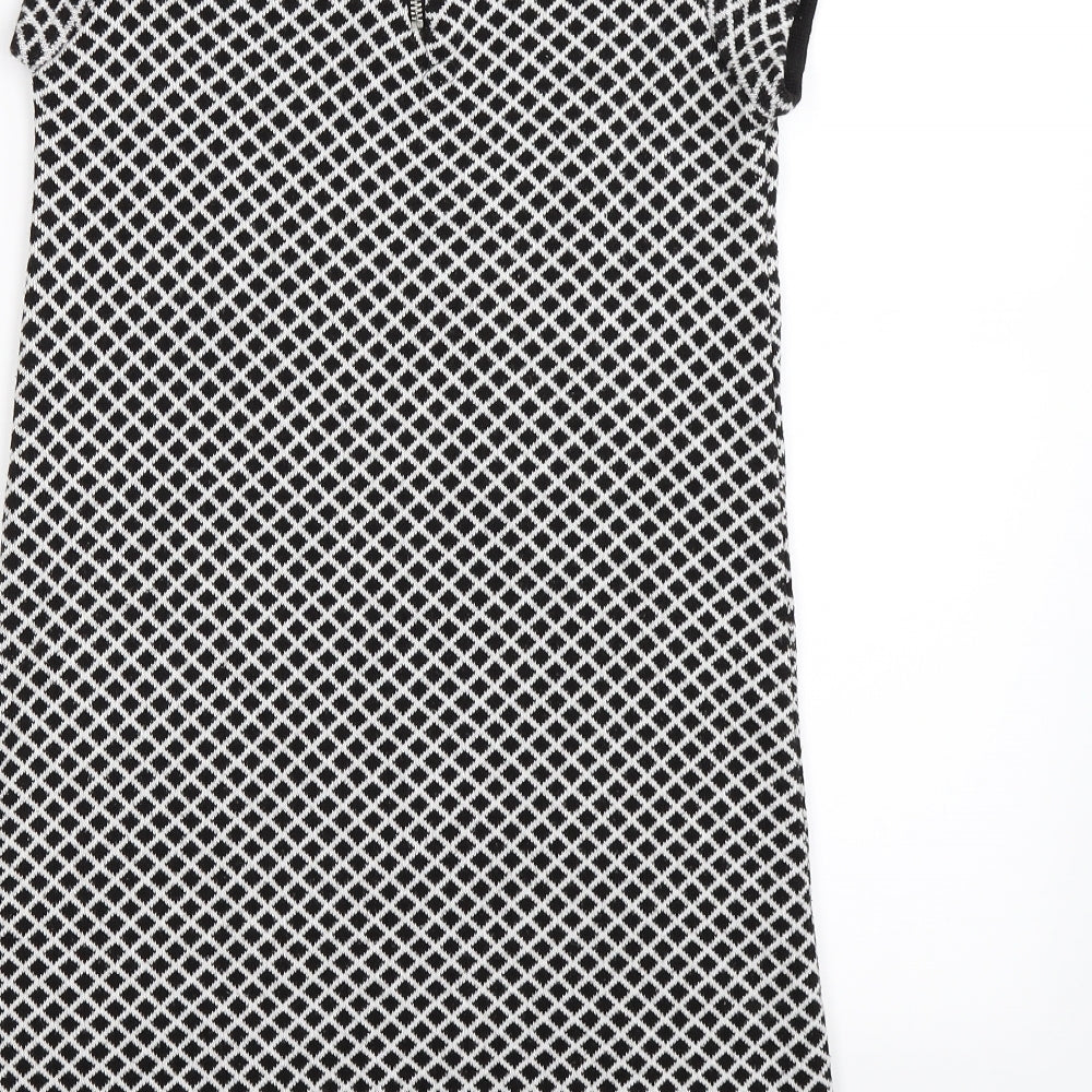 Zara Womens Black Argyle/Diamond Knit A-Line  Size S