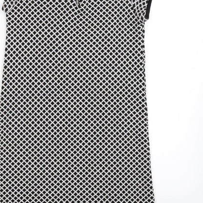 Zara Womens Black Argyle/Diamond Knit A-Line  Size S