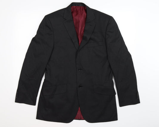 F&F Mens Black Striped  Jacket Suit Jacket Size 38