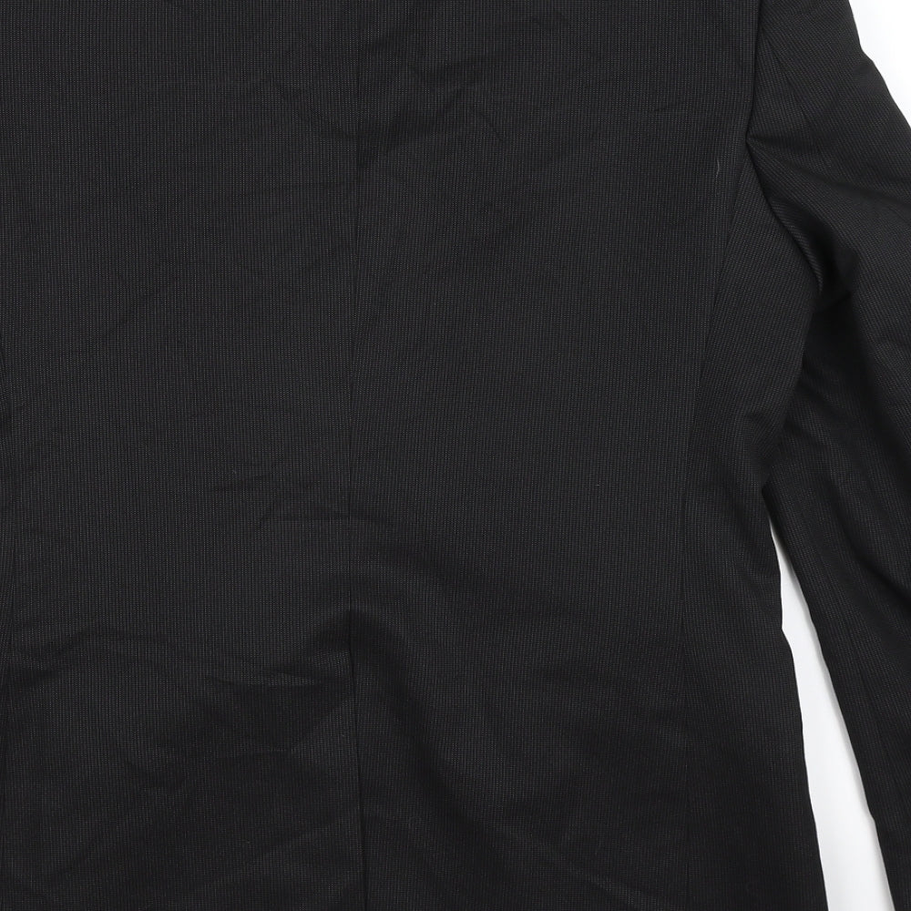 F&F Mens Black Striped  Jacket Suit Jacket Size 38