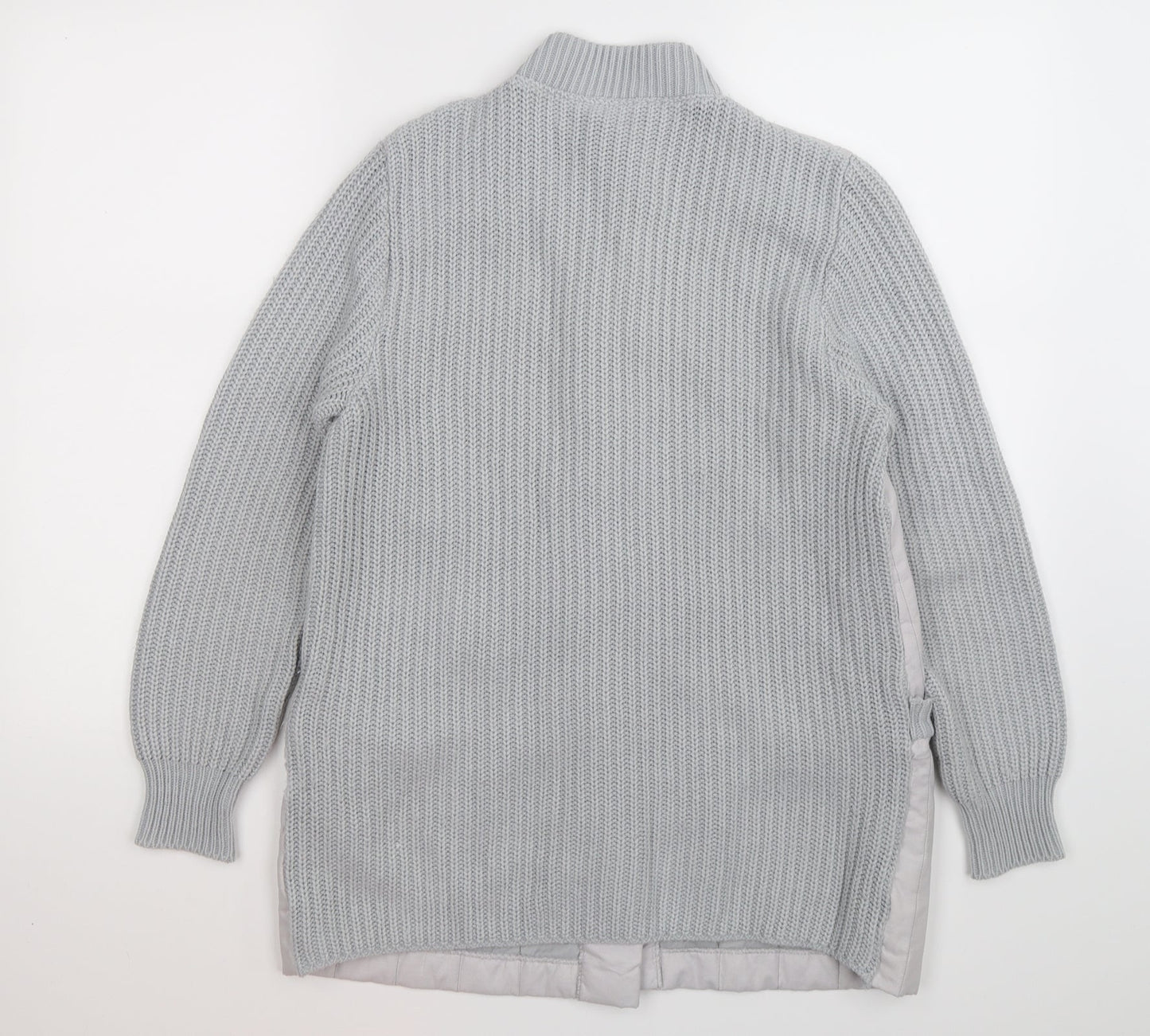 St Michaels  Womens Grey Striped Knit Cardigan Jumper Size 14