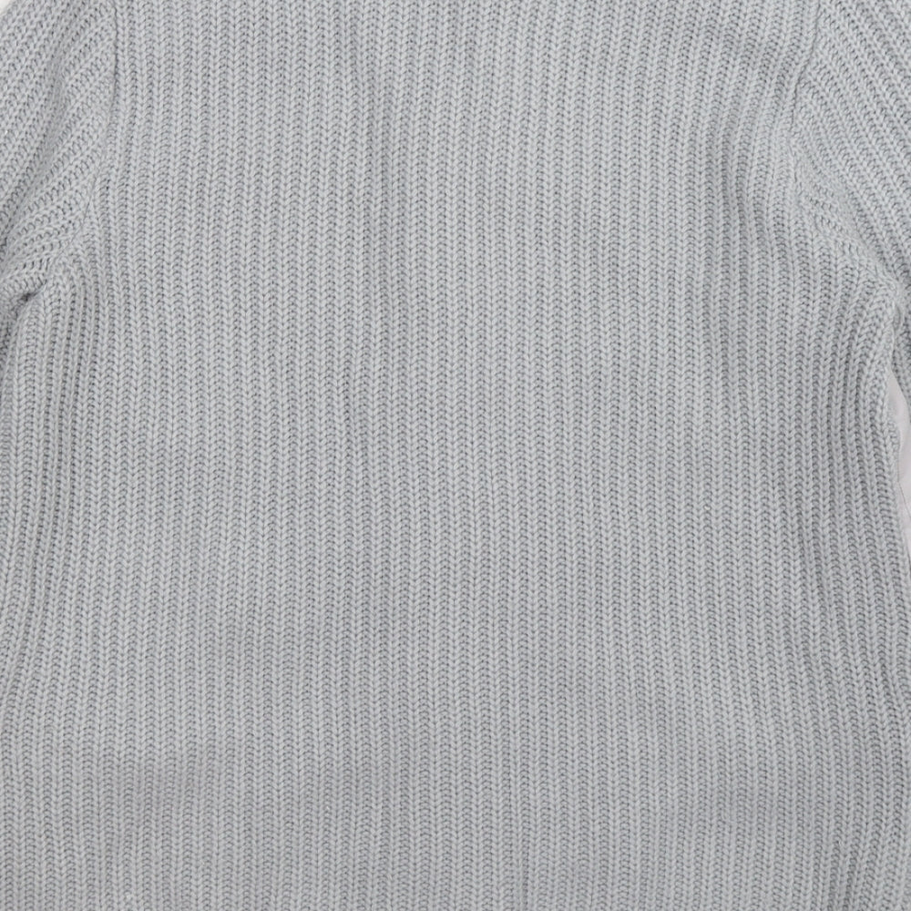 St Michaels  Womens Grey Striped Knit Cardigan Jumper Size 14