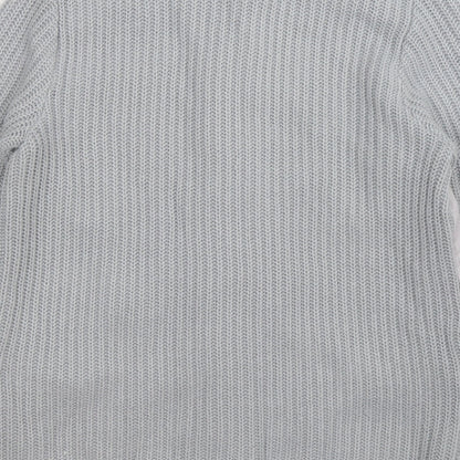 St Michaels  Womens Grey Striped Knit Cardigan Jumper Size 14