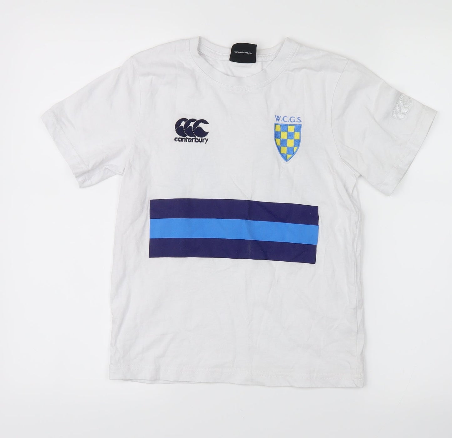 Canterbury Boys White   Basic T-Shirt Size 9-10 Years  - canterbury, WCGS
