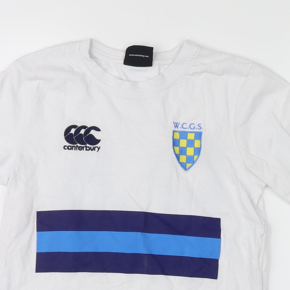 Canterbury Boys White   Basic T-Shirt Size 9-10 Years  - canterbury, WCGS