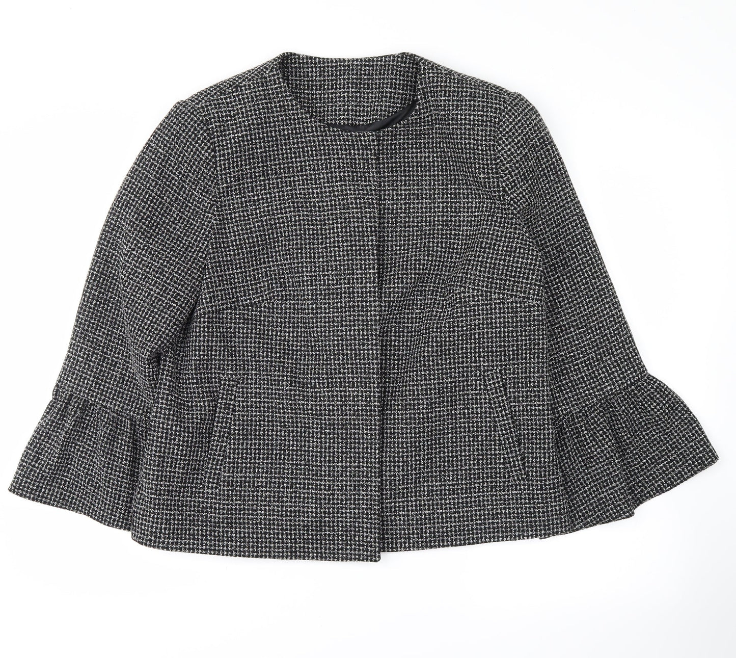 F&F Womens Black Check  Jacket Coat Size 14