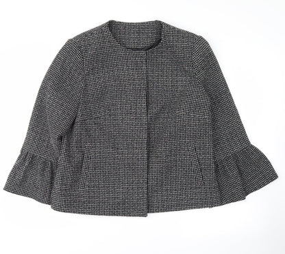 F&F Womens Black Check  Jacket Coat Size 14