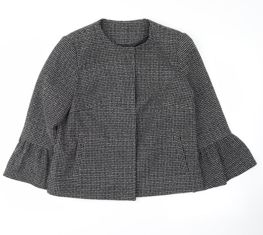 F&F Womens Black Check  Jacket Coat Size 14