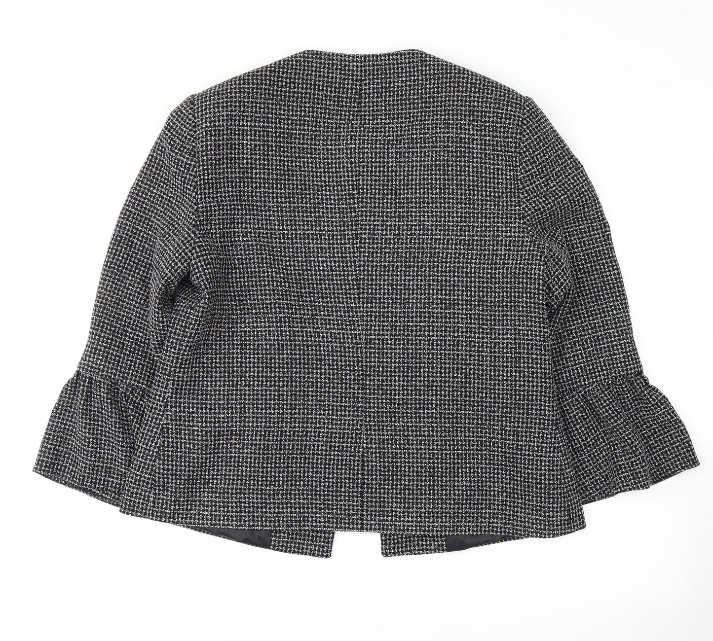 F&F Womens Black Check  Jacket Coat Size 14