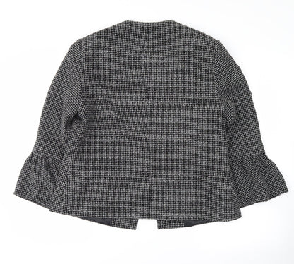 F&F Womens Black Check  Jacket Coat Size 14