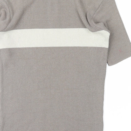 Next Womens Grey Striped  Pullover Jumper Size M